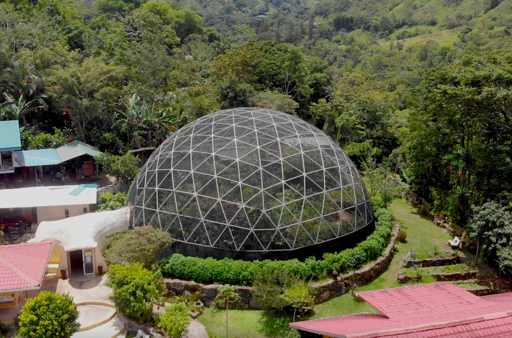 Aerial view of Casa Alegria Butterfly Dome in Costa Rica